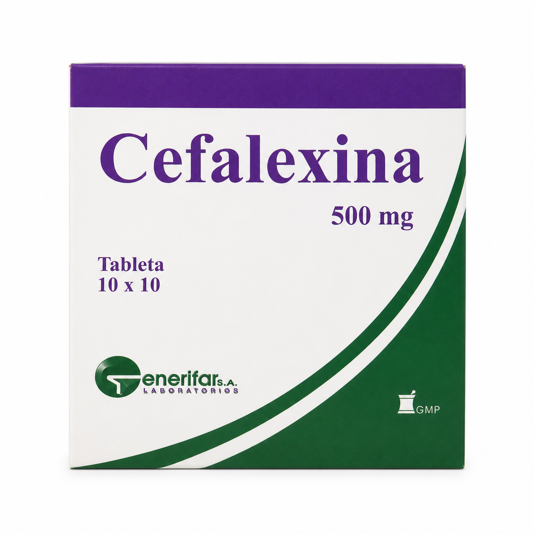 Cefalexina 500 mg - 100 tabletas