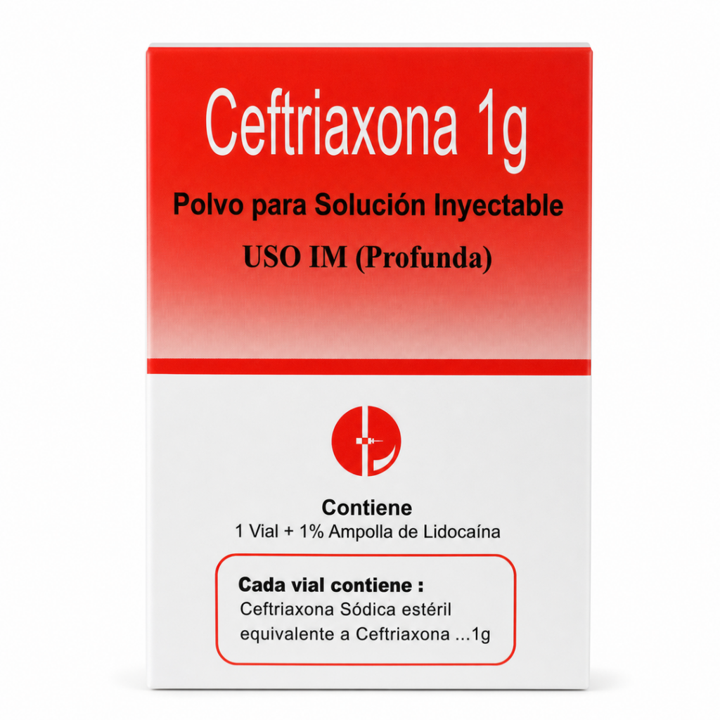 Ceftriaxona 1 g - solución inyectable