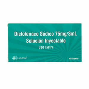 Diclofenaco Sódico 75 mg/3 ml - 1 ampolla individual