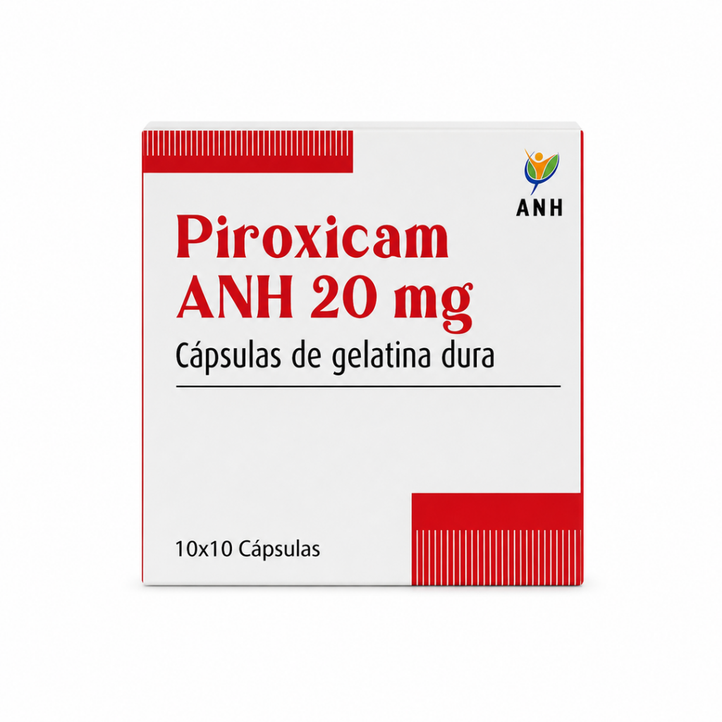 Piroxicam ANH 20 mg - 100 cápsulas