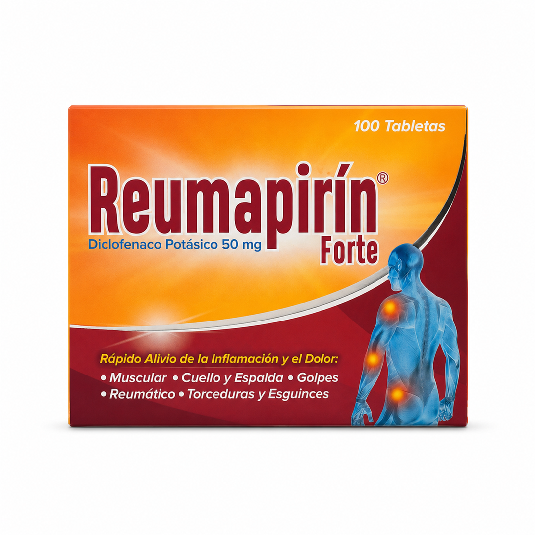 Reumapirin Forte Diclofenaco Potásico 50 mg - 100 tabletas