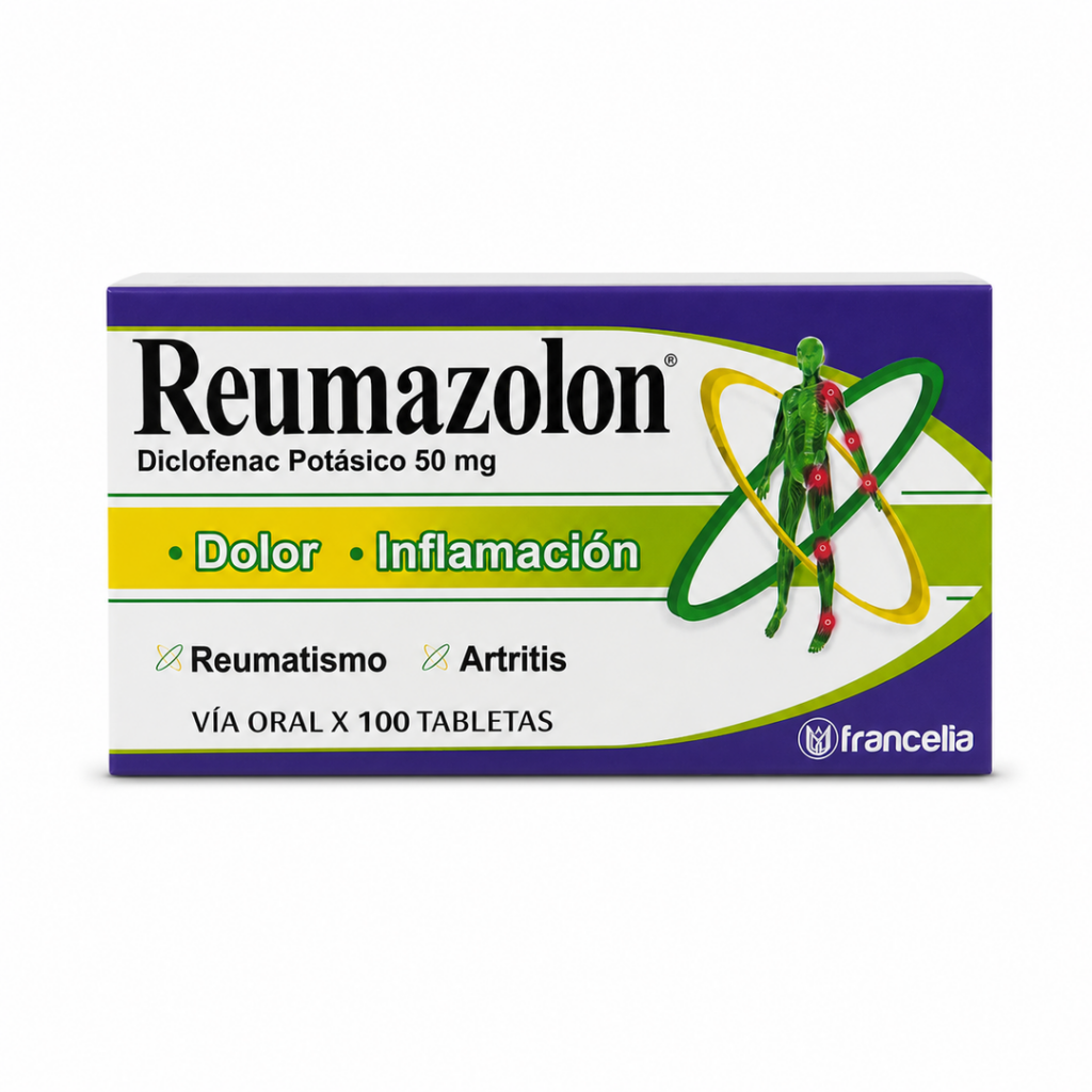 Reumazolon Diclofenaco Potásico 50 mg - 100 tabletas